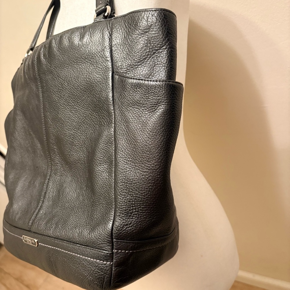 Coach Black Leather Tote Bag - Picture 15 of 16